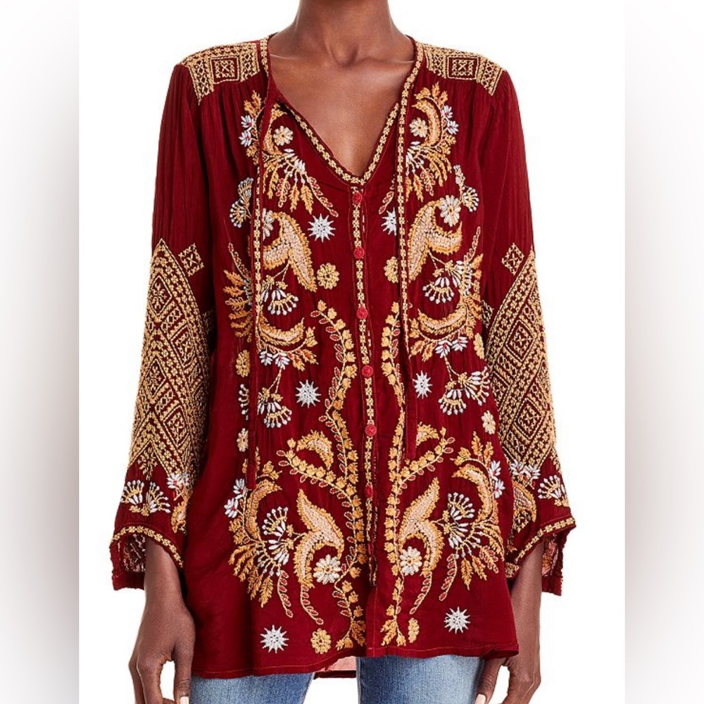 Johnny Was Embroidered Minerva Blouse